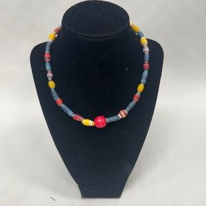 Paper beaded necklace